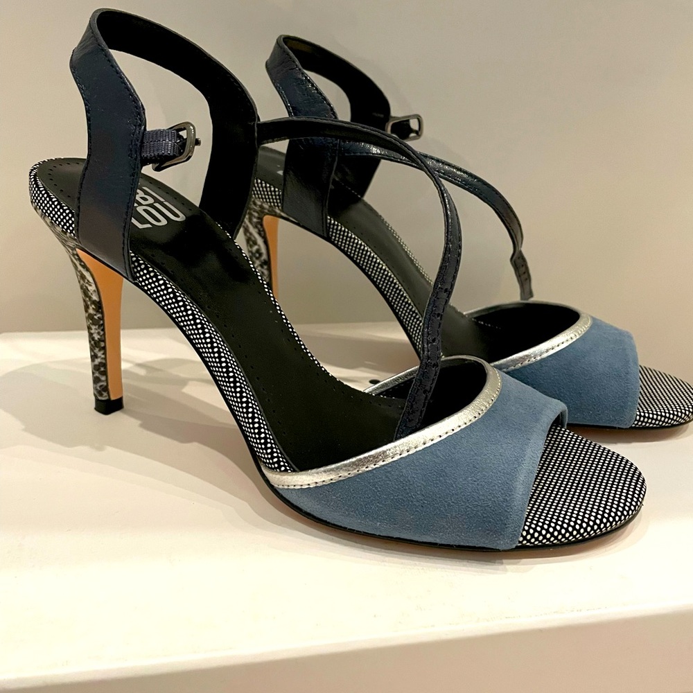 Heel sandals all leather. Worn once. 3.5 inch heel